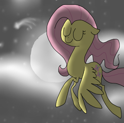 Size: 400x398 | Tagged: safe, artist:chandelurres, fluttershy, pegasus, pony, g4, female, mare, solo, spread wings, wings