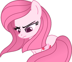 Size: 729x625 | Tagged: safe, artist:muhammad yunus, oc, oc only, oc:annisa trihapsari, earth pony, pony, g4, base used, female, long hair, mare, not pinkamena, simple background, solo, sultry pose, transparent background, unamused