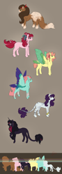 Size: 932x2604 | Tagged: safe, artist:falling-stars-1, applejack, fluttershy, pinkie pie, rainbow dash, rarity, twilight sparkle, earth pony, pegasus, pony, unicorn, g4, alternate universe, female, leonine tail, mane six, mare, tail