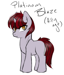 Size: 800x940 | Tagged: safe, artist:autumn-tea-pony, oc, oc only, oc:platinum blaze, pony, unicorn, female, filly, foal, no source available, reference, solo, stare