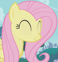 Size: 599x644 | Tagged: safe, screencap, fluttershy, pegasus, pony, dragonshy, g4, season 1, ^^, cropped, cute, eyes closed, female, hnnng, mare, shyabetes, smiling, solo