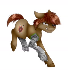 Size: 1341x1402 | Tagged: safe, artist:midnightmagic15, oc, oc only, cyborg, earth pony, pony, amputee, angry, looking at you, prosthetic leg, prosthetic limb, prosthetics, snarling, solo