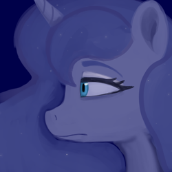 Size: 3000x3000 | Tagged: safe, artist:sunlightgryphon, princess luna, alicorn, pony, g4, bust, high res, profile, simple background, solo