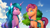 Size: 1280x720 | Tagged: safe, artist:icy_passio, izzy moonbow, sunny starscout, earth pony, pony, unicorn, g5, my little pony: make your mark, bag, cloud, female, horn, long mane, saddle bag, sky, tree