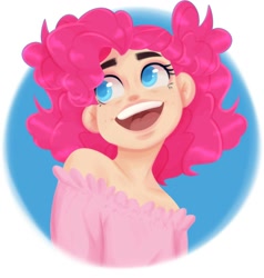 Size: 1218x1280 | Tagged: safe, artist:fluterloo, pinkie pie, human, g4, bust, female, humanized, looking offscreen, open mouth, simple background, smiling, solo, uvula