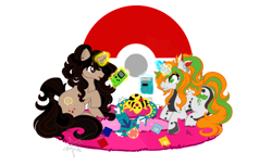 Size: 1146x697 | Tagged: safe, artist:gummysharkcircus, oc, oc only, oc:exo, oc:smoker quartz, female, mare, pokémon, simple background