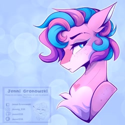 Size: 2048x2048 | Tagged: safe, artist:_candypone_, oc, oc only, bust, chest fluff, ears back, freckles, heart, high res, lidded eyes, looking at you, solo
