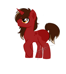 Size: 1024x1138 | Tagged: safe, artist:gummysharkcircus, oc, oc only, oc:sumac, pony, unicorn, horn, simple background, solo, unicorn oc