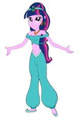 Size: 1024x1656 | Tagged: safe, artist:renthegodofhumor, twilight sparkle, human, equestria girls, g4, aladdin, clothes, cosplay, costume