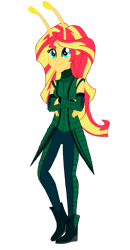 Size: 1024x1975 | Tagged: safe, artist:renthegodofhumor, sunset shimmer, mantis, equestria girls, g4, arm warmers, clothes, cosplay, costume, guardians of the galaxy, marvel