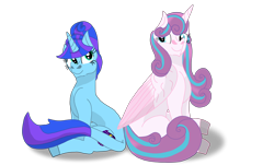 Size: 5030x3030 | Tagged: safe, artist:small-brooke1998, princess flurry heart, oc, oc:galaxy star, alicorn, pony, unicorn, g4, cringing, old art, remembrance (audio drama)