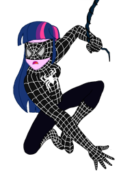 Size: 1024x1326 | Tagged: safe, artist:renthegodofhumor, twilight sparkle, human, equestria girls, g4, clothes, cosplay, costume, female, marvel, simple background, spider-man, transparent background