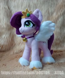 Size: 1920x2296 | Tagged: safe, artist:doctorkoda, pipp petals, pegasus, pony, g5, bell, collar, female, fluffy wings, irl, mare, photo, plushie, solo, spread wings, standing, wings