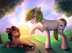 Size: 2226x1629 | Tagged: safe, artist:kaito_wivil, oc, oc only, earth pony, pony, unicorn, forest, tree