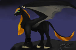 Size: 1280x854 | Tagged: safe, artist:sallybatbridge, oc, oc only, oc:midnight storm, hybrid, female, mare, solo