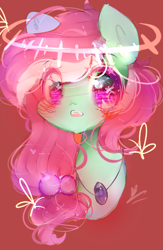 Size: 304x465 | Tagged: safe, artist:magicangelstarartist, oc, oc only, earth pony, pony, bust, commission, cute, earth pony oc, female, looking at you, mare, simple background, solo, starry eyes, wingding eyes