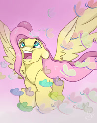 Size: 1280x1628 | Tagged: safe, artist:sallybatbridge, fluttershy, butterfly, pegasus, pony, g4, solo