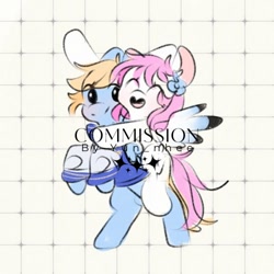 Size: 500x500 | Tagged: safe, artist:yun_nhee, oc, oc only, earth pony, pegasus, pony, duo