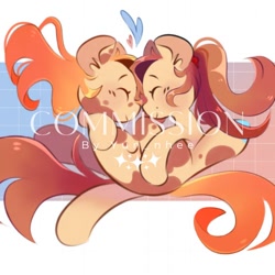 Size: 500x500 | Tagged: safe, artist:yun_nhee, oc, oc only, earth pony, pony, duo