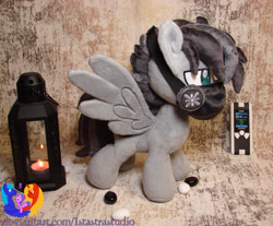 Size: 2787x2304 | Tagged: safe, artist:1stastrastudio, oc, pegasus, pony, commission, face mask, high res, irl, male, mask, photo, plushie, solo, spread wings, stallion, standing, wings