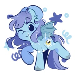 Size: 500x500 | Tagged: safe, artist:yun_nhee, oc, oc only, bat pony, pony, solo