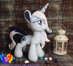 Size: 2536x2304 | Tagged: safe, artist:1stastrastudio, oc, oc only, pony, unicorn, bags under eyes, commission, female, high res, horn, irl, mare, photo, plushie, solo, standing