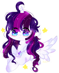 Size: 1024x1275 | Tagged: safe, artist:magicangelstarartist, oc, oc only, oc:twily star, alicorn, pony, female, jewelry, mare, multicolored hair, necklace, simple background, solo, spread wings, wings
