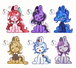 Size: 1280x1154 | Tagged: safe, artist:yun_nhee, oc, oc only, alicorn, pony, unicorn, group, sleeping