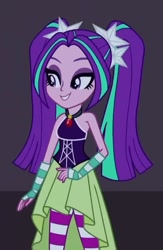 Size: 559x859 | Tagged: safe, screencap, aria blaze, human, equestria girls, g4, my little pony equestria girls: rainbow rocks, bare shoulders, clothes, dress, female, sleeveless, solo