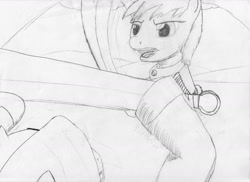 Size: 1748x1276 | Tagged: safe, artist:jimthecactus, oc, oc only, earth pony, pony, duel, duo, grayscale, hoof hold, male, monochrome, pencil drawing, sketch, stallion, sword, traditional art, weapon