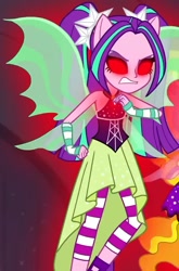 Size: 685x1037 | Tagged: safe, screencap, aria blaze, equestria girls, g4, my little pony equestria girls: rainbow rocks, bare shoulders, clothes, dress, female, sleeveless, solo