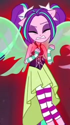 Size: 598x1063 | Tagged: safe, screencap, aria blaze, equestria girls, g4, my little pony equestria girls: rainbow rocks, bare shoulders, clothes, dress, female, sleeveless, solo