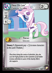 Size: 344x480 | Tagged: safe, enterplay, fleur-de-lis, equestrian odysseys, g4, my little pony collectible card game, my little pony: friendship is magic, sweet and elite, ccg, eyes closed, merchandise, solo