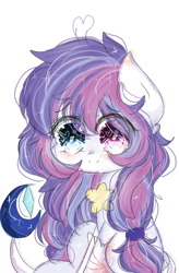 Size: 540x824 | Tagged: safe, artist:magicangelstarartist, oc, oc only, pony, female, heterochromia, looking at you, mare, multicolored hair, simple background, solo