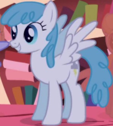 Size: 303x335 | Tagged: safe, screencap, lightning bolt, white lightning, pegasus, pony, friendship is magic, g4, background character, background pony, cropped, female, mare, solo focus, spread wings, wings