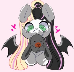 Size: 650x630 | Tagged: safe, artist:dejji_vuu, oc, oc only, bat pony, pony, rabbit, animal, solo