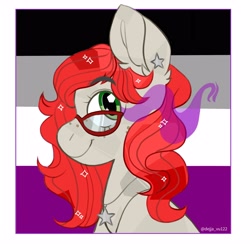 Size: 3000x3000 | Tagged: safe, artist:dejji_vuu, oc, oc only, earth pony, pony, asexual pride flag, high res, pride, pride flag, solo