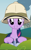 Size: 545x867 | Tagged: safe, screencap, twilight sparkle, pony, unicorn, feeling pinkie keen, g4, season 1, binoculars, cropped, cute, female, hat, looking at you, mare, pith helmet, smiling, solo, twiabetes, unicorn twilight