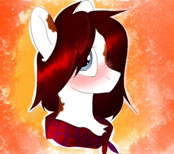 Size: 906x800 | Tagged: artist needed, source needed, safe, oc, oc only, earth pony, pony, abstract background, blushing, bust, solo