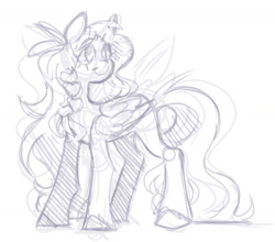 Size: 1049x925 | Tagged: safe, artist:dejji_vuu, oc, oc only, pegasus, pony, sketch, solo