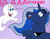 Size: 1016x787 | Tagged: safe, artist:cookie-lovey, princess luna, alicorn, ghost, pony, undead, g4, 2012, casper, casper the friendly ghost, crossover, duo, duo male and female, female, male, mare, nervous sweat, open mouth, open smile, purple background, raised hoof, scared, screaming, simple background, smiling, style emulation, sweat, the fairly oddparents, waving