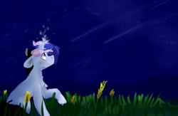 Size: 1445x940 | Tagged: safe, artist:greatsunflow42, oc, oc only, pony, unicorn, night, solo