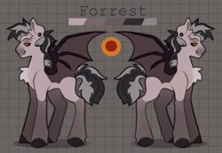 Size: 2048x1415 | Tagged: safe, artist:dejji_vuu, oc, oc only, oc:forrest, bat pony, pony, chest fluff, reference sheet, solo