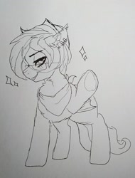 Size: 1077x1415 | Tagged: safe, artist:h0rsefeathers, oc, oc only, bat pony, pony, solo, traditional art