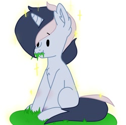 Size: 1088x1080 | Tagged: artist needed, source needed, safe, oc, oc:bronyast, pony, unicorn, eating, grass, grazing, herbivore, horses doing horse things, solo