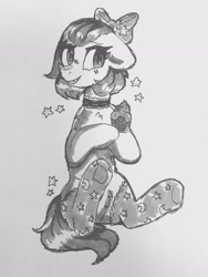 Size: 1536x2048 | Tagged: safe, artist:h0rsefeathers, oc, oc only, earth pony, pony, clothes, socks, solo, traditional art