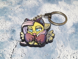 Size: 1280x960 | Tagged: safe, artist:made_by_franch, fluttershy, bat pony, pegasus, pony, g4, bat ponified, flutterbat, halloween, handmade, holiday, keychain, race swap, solo