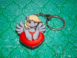 Size: 1280x960 | Tagged: safe, artist:made_by_franch, derpy hooves, pegasus, pony, g4, handmade, heart, keychain, solo, trinket