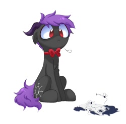 Size: 1066x1053 | Tagged: safe, artist:inkp0ne, oc, oc only, oc:michel tusche, earth pony, pony, duo, michel is such a cute filly, simple background, white background