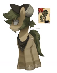 Size: 1140x1446 | Tagged: safe, artist:inkp0ne, oc, oc only, earth pony, pony, bandana, clothes, hat, solo, underwear, white underwear